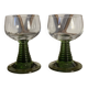 2 two-tone white wine glasses from the 1970s