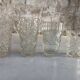 Four bohemian crystal vases