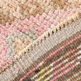 3x12 Pink & Cream Turkish Runner Rug, 80x364Cm
