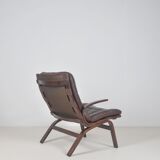 Danish leather lounge chair 'Miljø' by Farstrup Møbler, 1970s