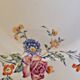 12 M8S France porcelain dessert plates, floral design