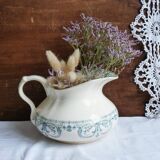 Vintage ceramic bath jug, bath pitcher, bathroom decor.
