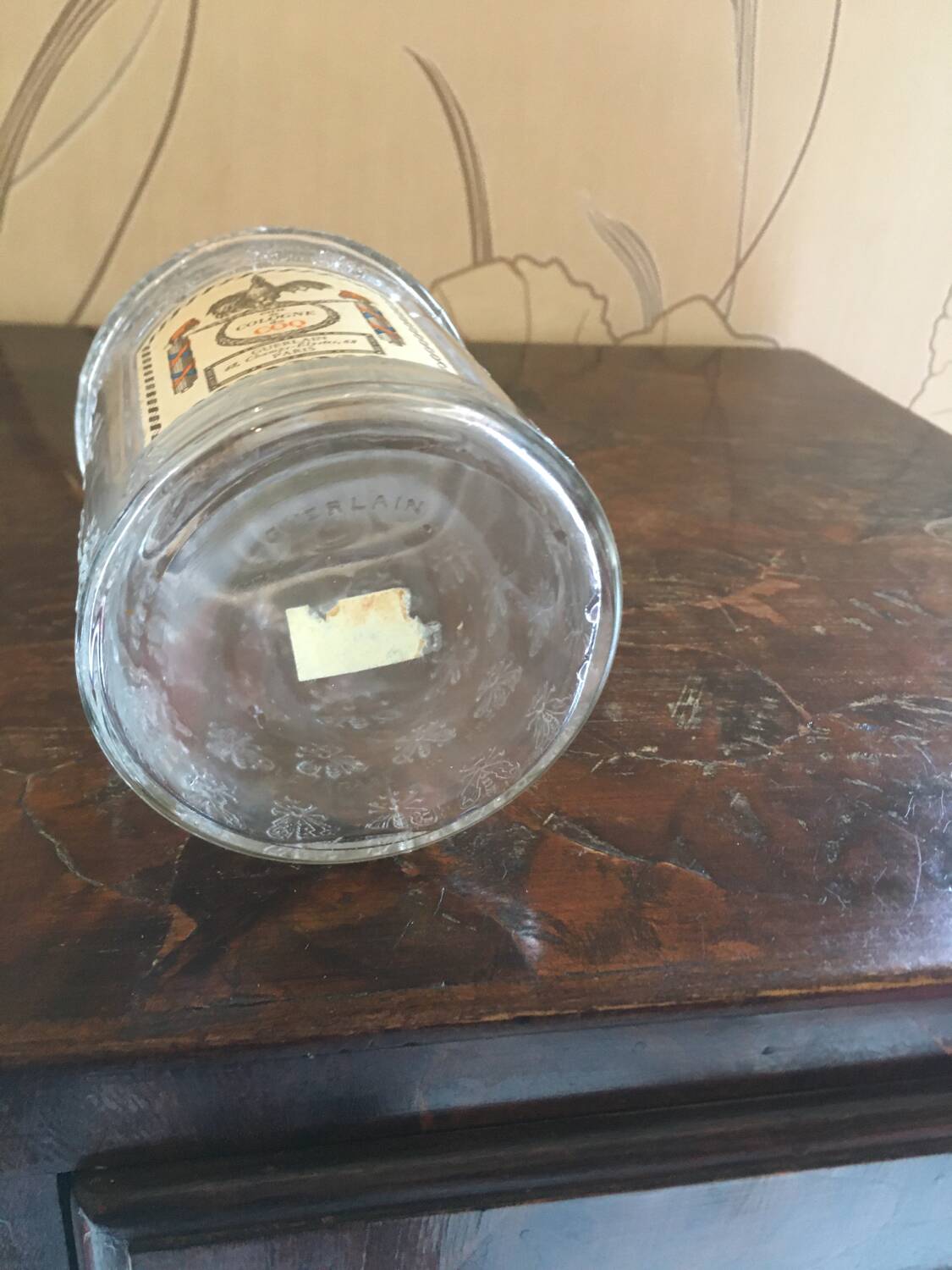 Old Guerlain perfume bottle engraved glass bees