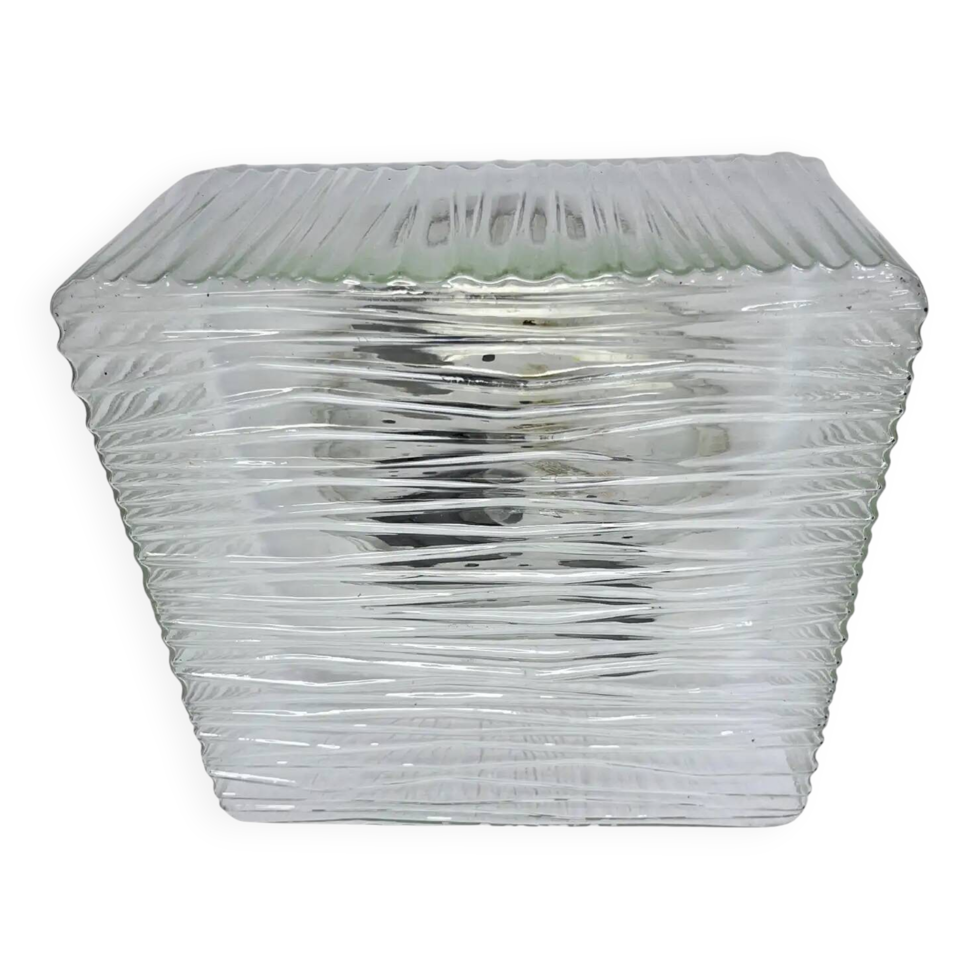 Mid-century glass flush mount or wall light, Czechoslovakia