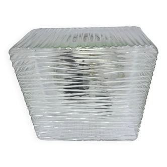 Mid-century glass flush mount or wall light, Czechoslovakia