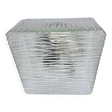 Mid-century glass flush mount or wall light, Czechoslovakia
