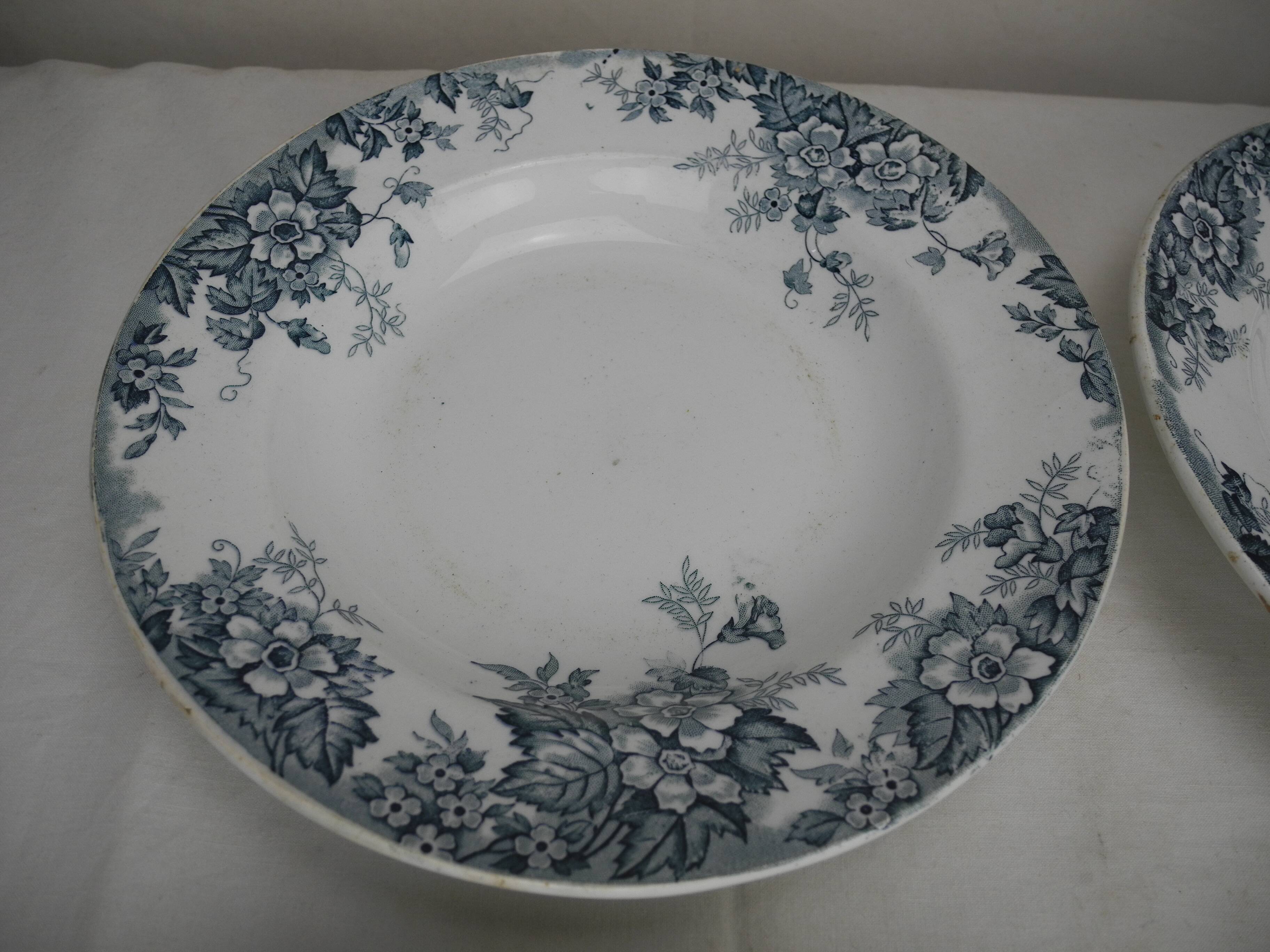 4 Moulin Loups Marie Louise french soup plates
