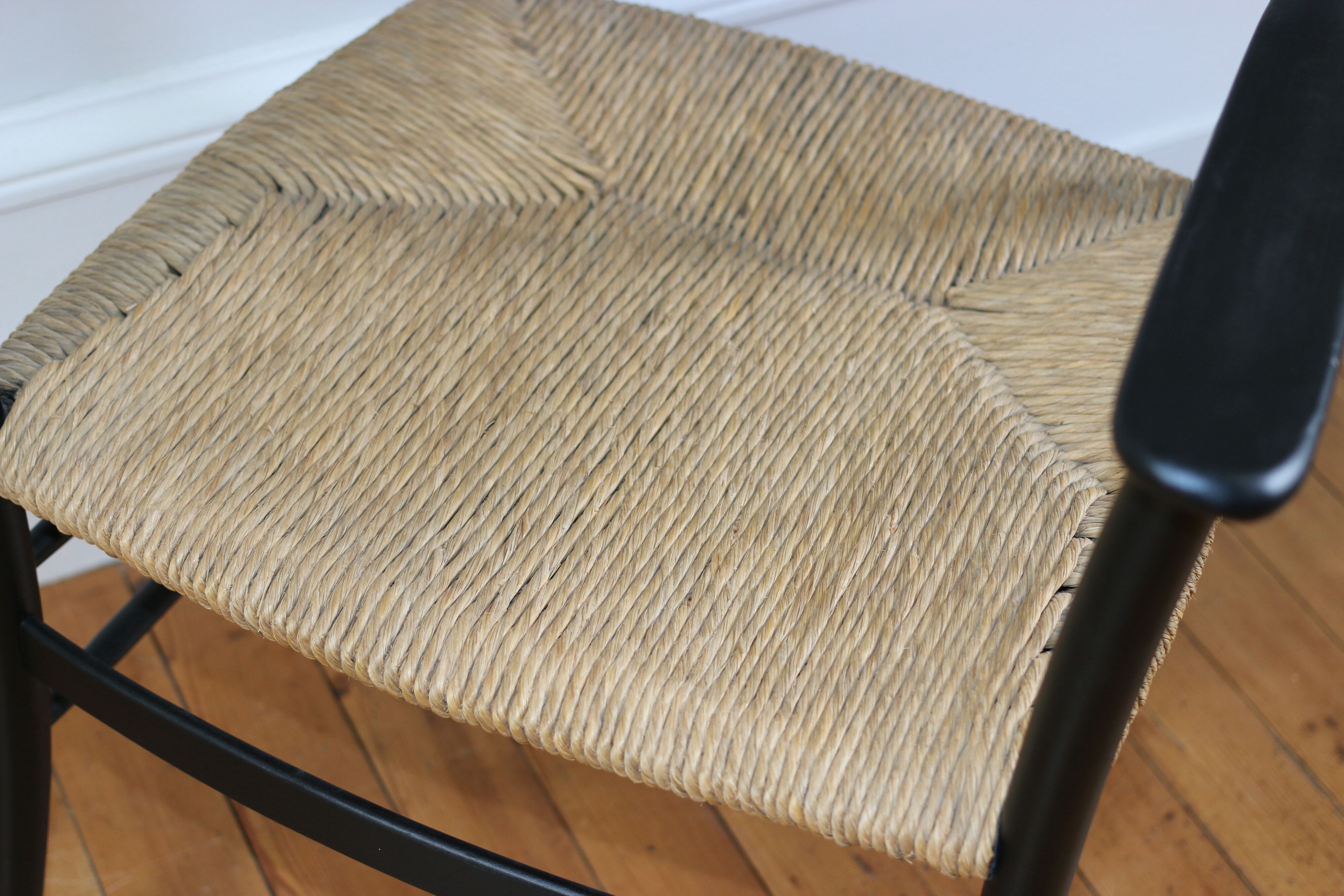 Vintage straw armchair Enrico Delmonte 1960