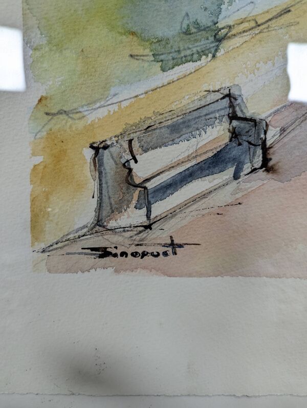 Tableau falaises côtes normandes de Dominique Sinoquet