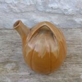 Vintage brown flamed stoneware jug signed Denbac.