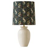 Royal Delft white ceramic table lamp with Liberty London shade, 1930s.