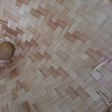 Large Woven Rattan Lampshade 70's