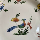 Grand plat Gien oiseaux paradis