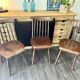 Trio de chaises bistrot fanett d'Ilmari Tapiovaara