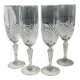 Lot of 4 large crystal flutes. Signed Arc. Height 20 cm.