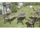 Salon de jardin en fonte et bois