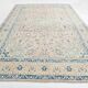 12x15 Soft Beige & Blue Classic Vintage Persian Rug, 274x397 Cm