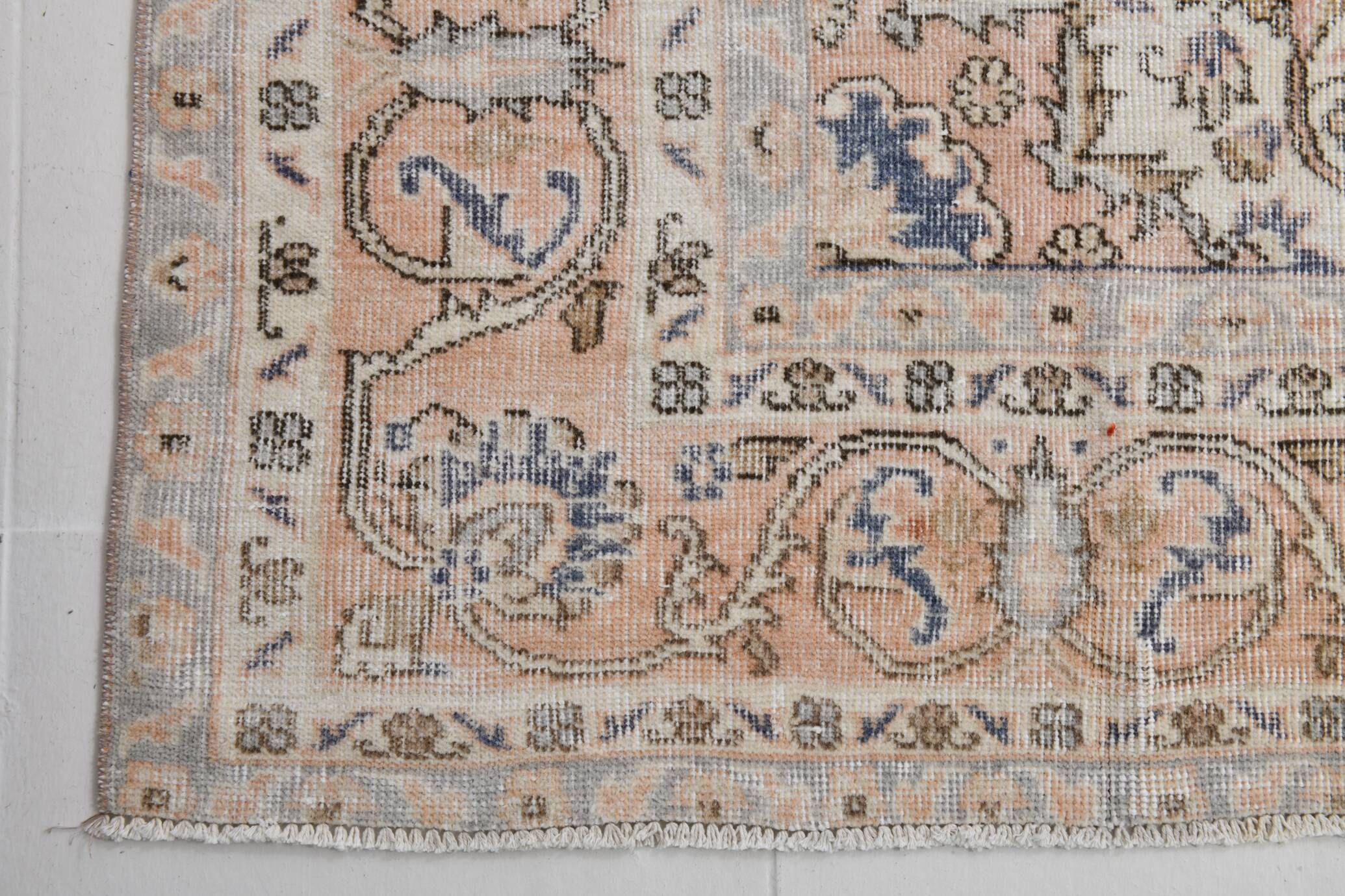 7x10 Turkish Classic Pattern Blue Beige Vintage Rug, 210x324Cm