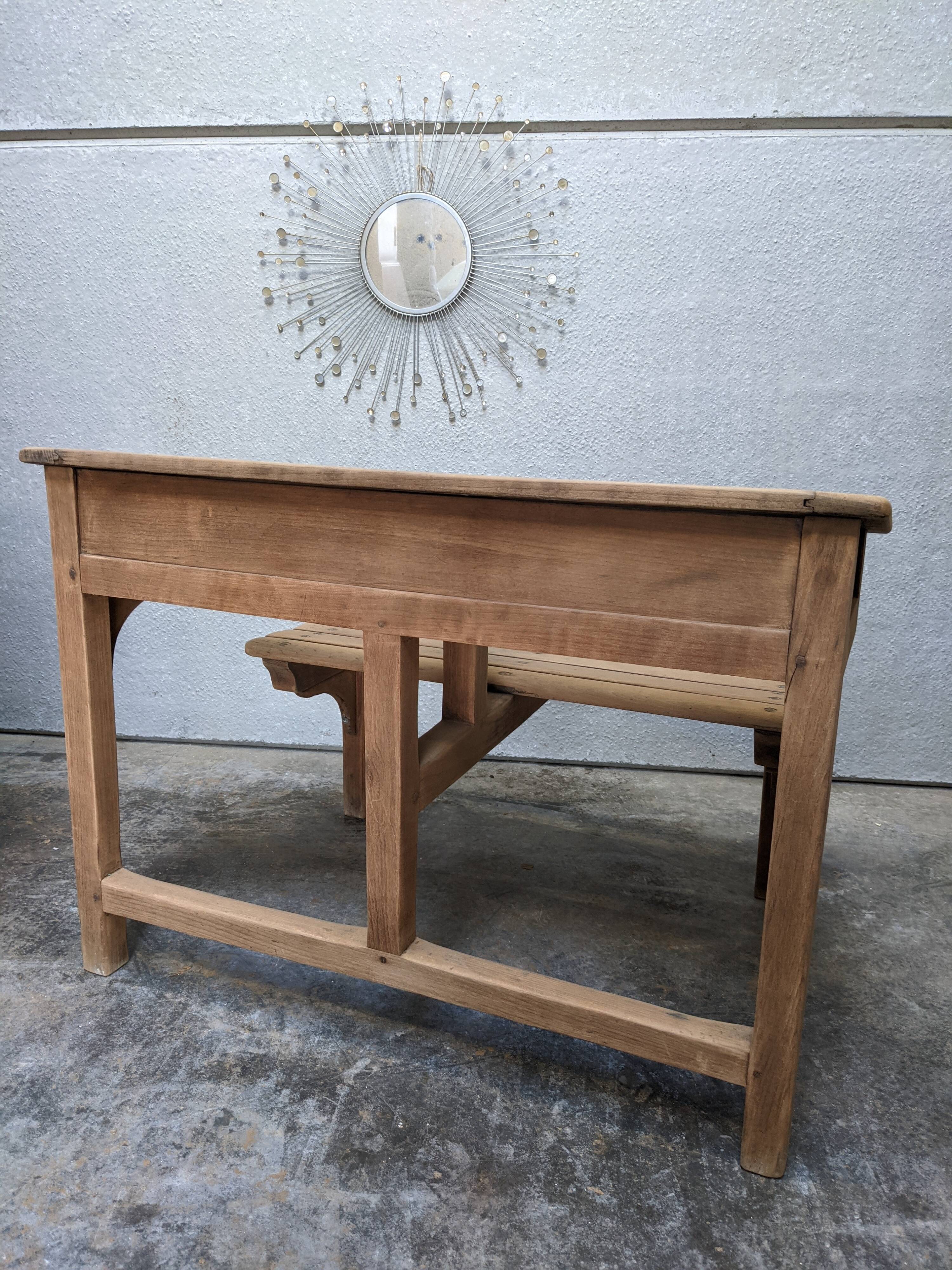 Wooden school desk from the 1960s
