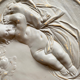 Plaster medallion with RARE cherubs