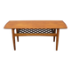 Danish midcentury coffee table with teak veneer and oak base, 1960s
