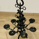Black brutalist candlestick with 7 lights