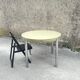 Extendable round table, gingham tile patterns late 1970 - Ø100