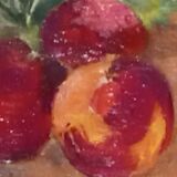 Oil on canvas-still life fruit basket