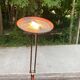 Vintage Italian floor lamp with burgundy marble effect and round dome