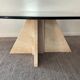 Vintage coffee table in travertine and smoked glass 70s