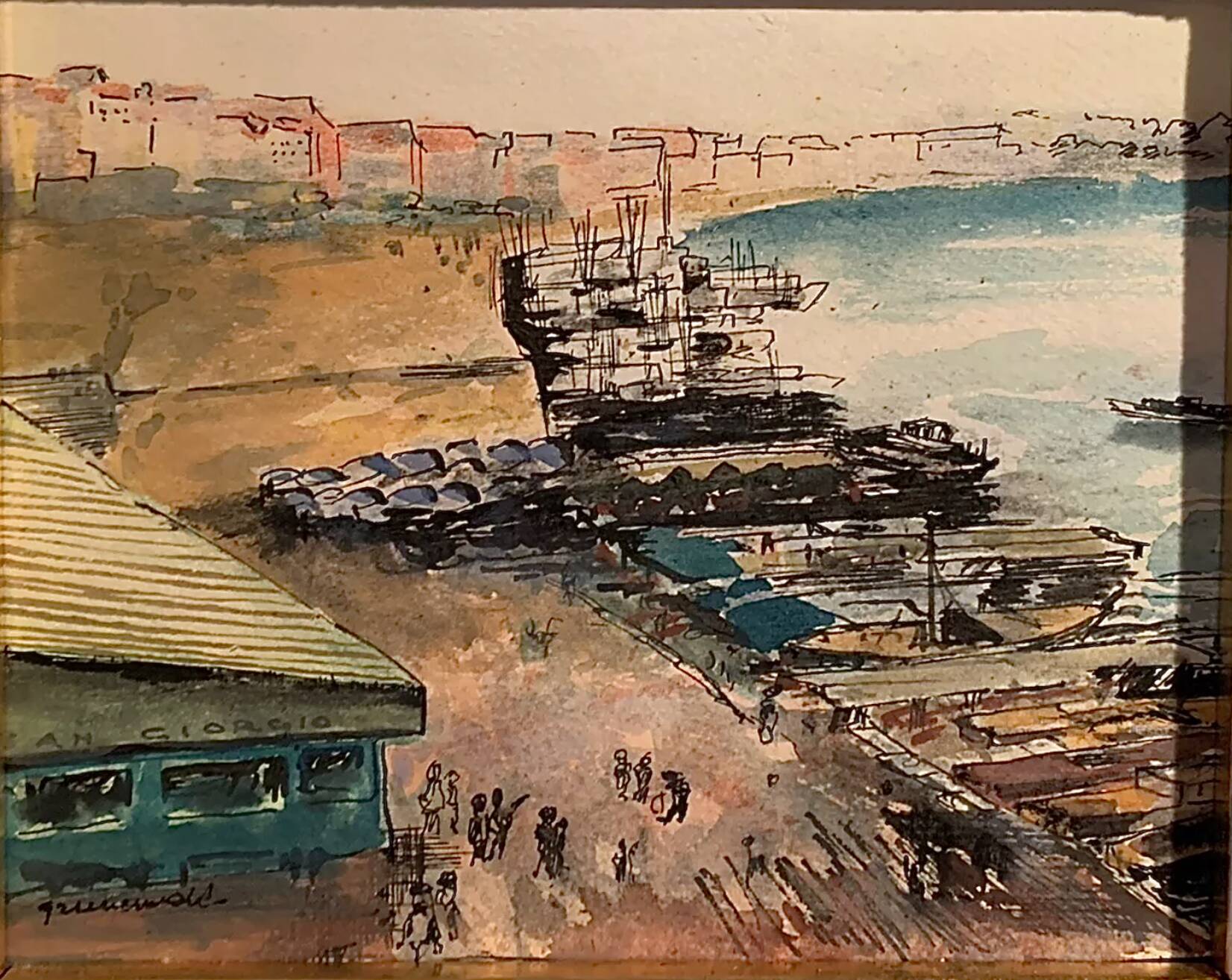 Jean Jacques GRUNENWALD (1911 - 1982) - Watercolor - Venice - 21x17 cm