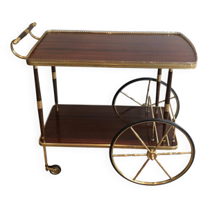 Table roulante en acajou - laiton