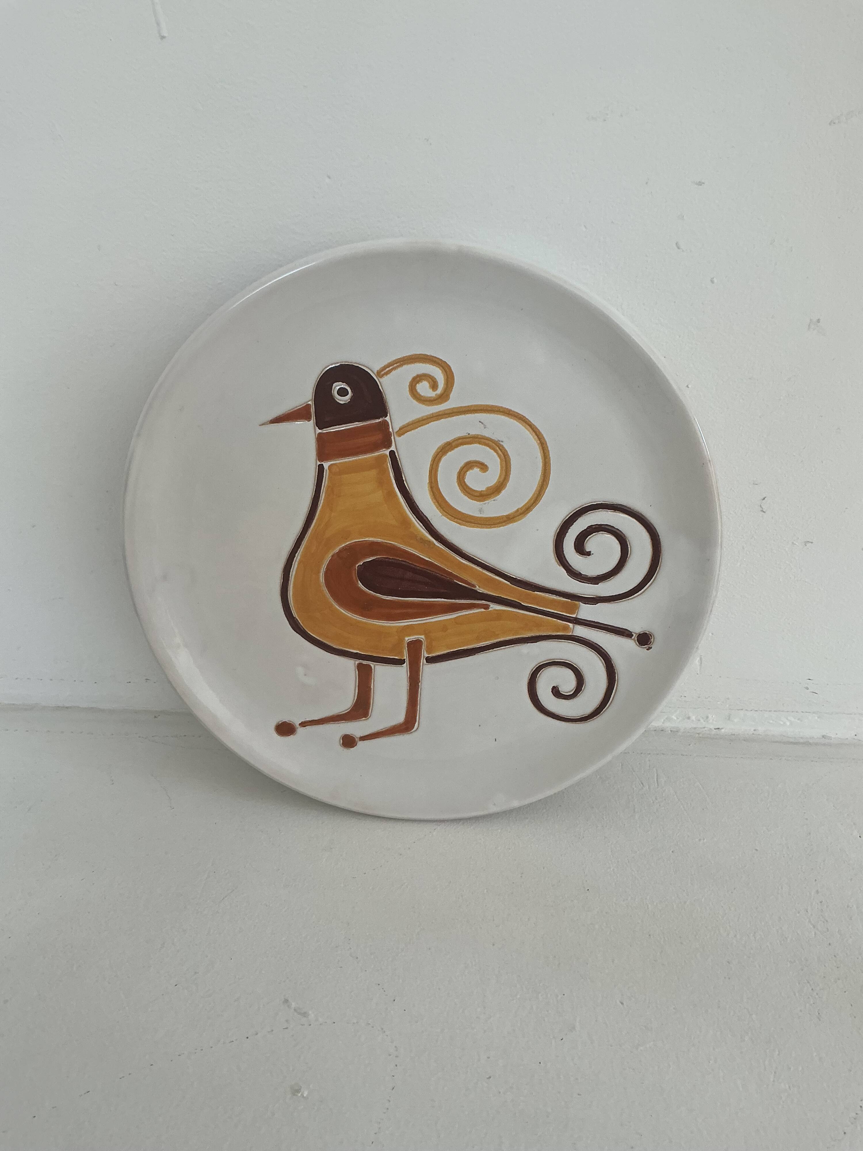 Decorative plate - Cerasarda le Pavonelle - vintage Italian