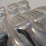 12 silver plated dessert forks by Christofle Vendome, 17.1 cm