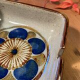 Stoneware ashtray, floral pattern