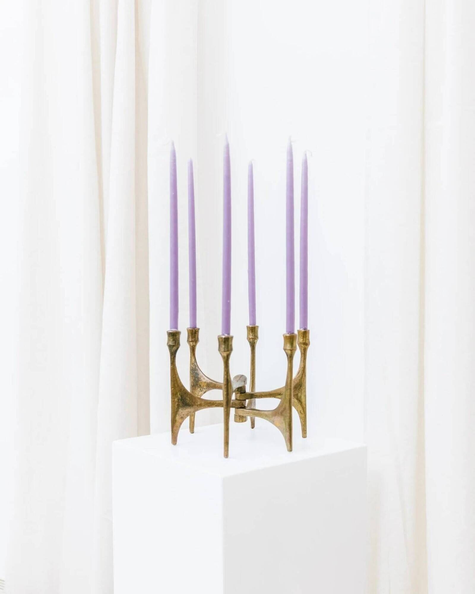 Doré Bronze Six-Arm Candleholder by Michael Harjes, Made in Germany, 1960s Mid-Century Modern