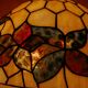 Tiffany-style table lamp with stained glass shade