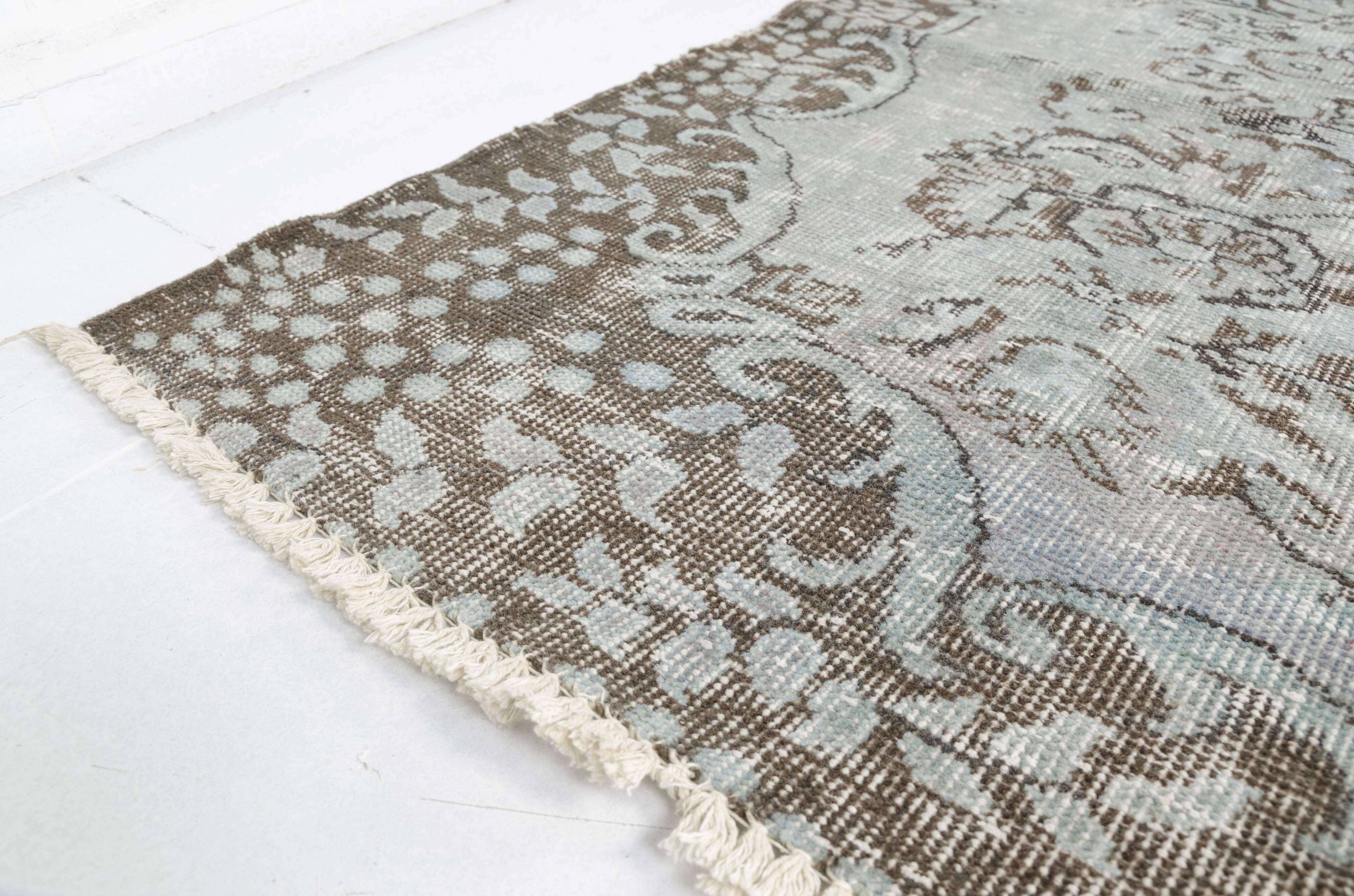 Vintage Turish Aqua Blue Rug sku-v952