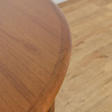 Mid-century round teak extendable dining table from Skovmand & Andersen, Denmark, 1960s