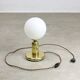 Vintage Italian Brass & Opaline Table Lamp, 1970s