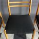 Set of 4 dining chairs in wood and black fabric 1960s