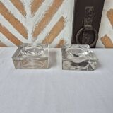 Pair of designer glass candle holders
