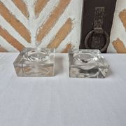 Paire de bougeoirs verre design