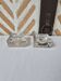 Pair of designer glass candle holders