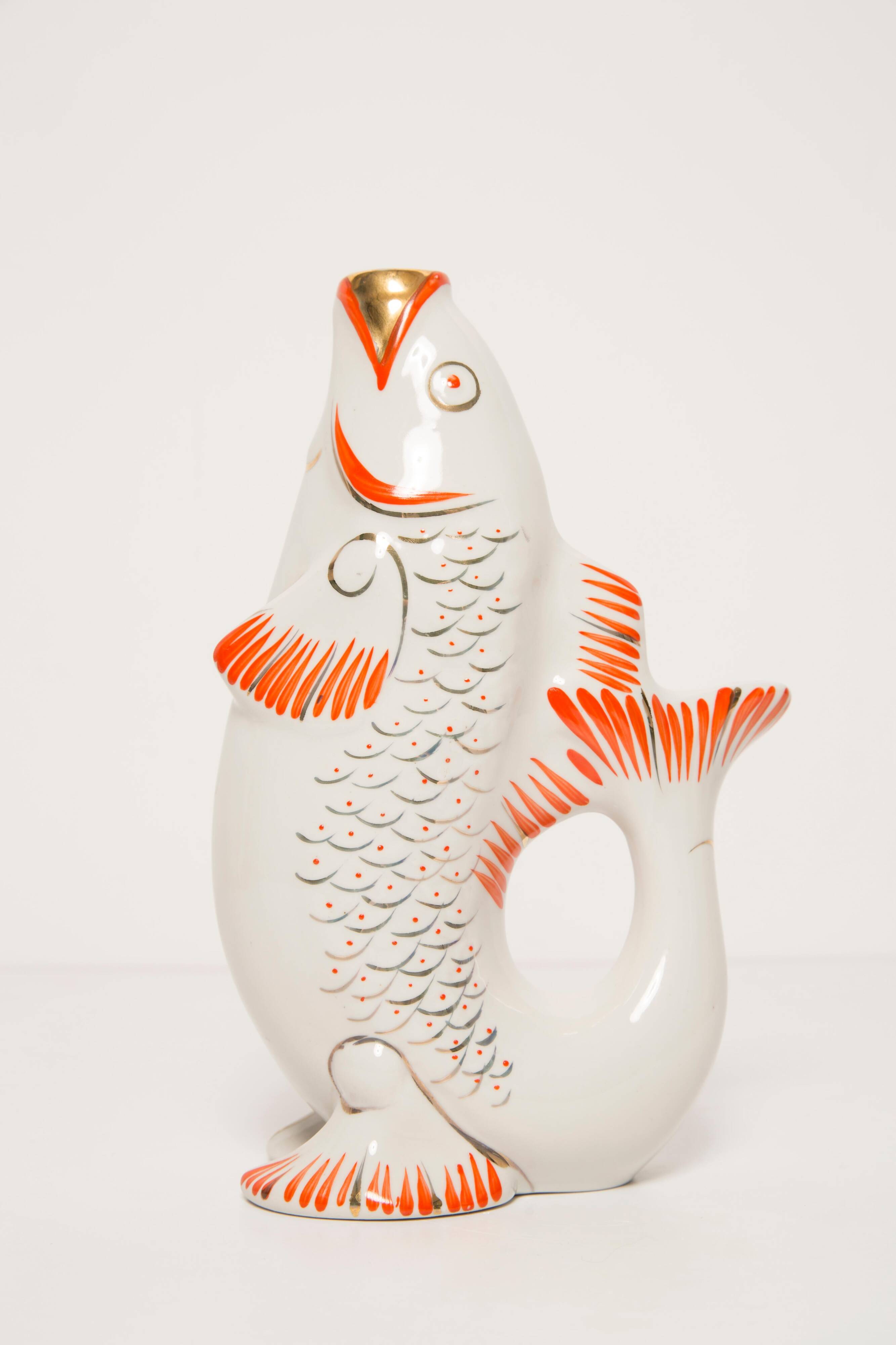 White Glass Fish Carafe/Vase