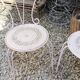 Paire de chaises de jardin Années 40-50 en métal blanc