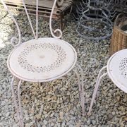 Paire de chaises de jardin Années 40-50 en métal blanc