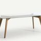 Table am/pm walnut and glass