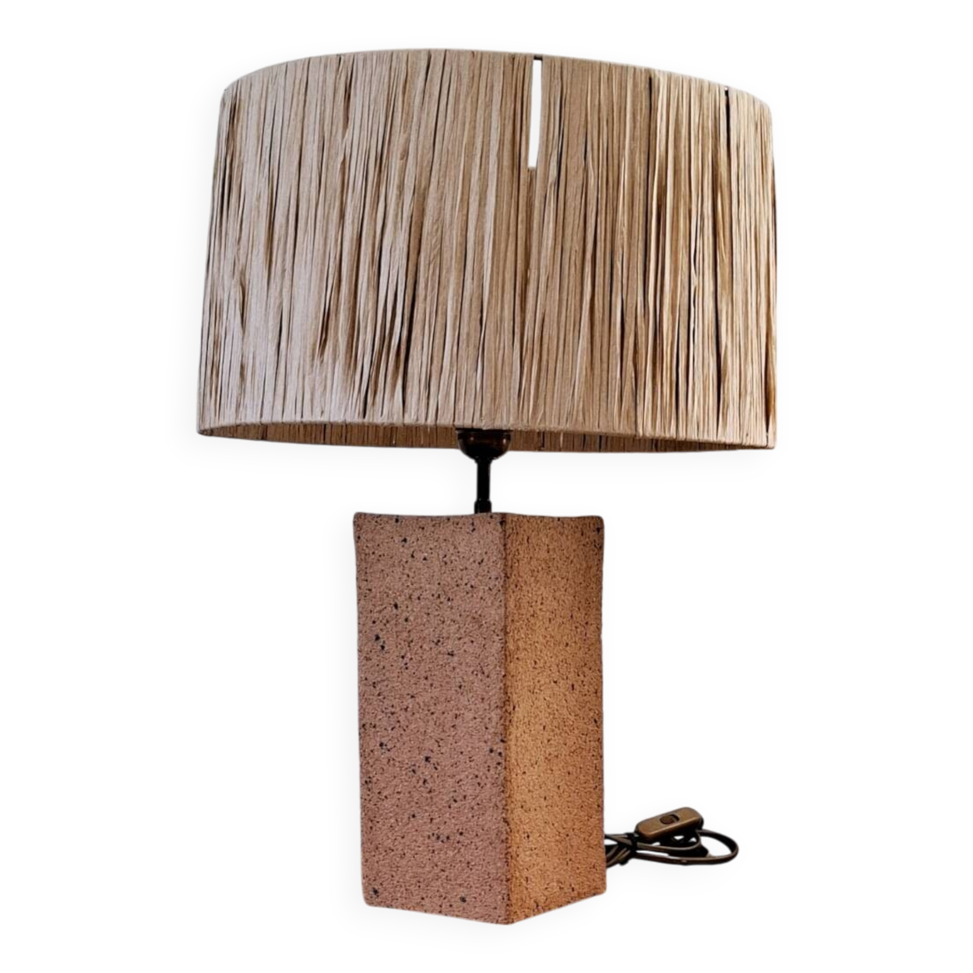 Large lamp in raw ceramic