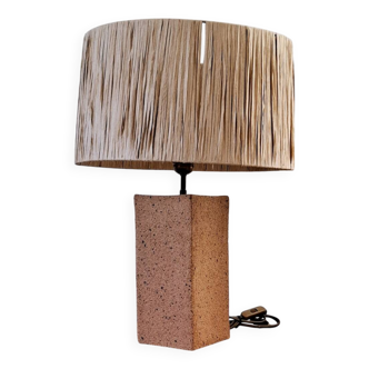 Grande lampe en céramique brute